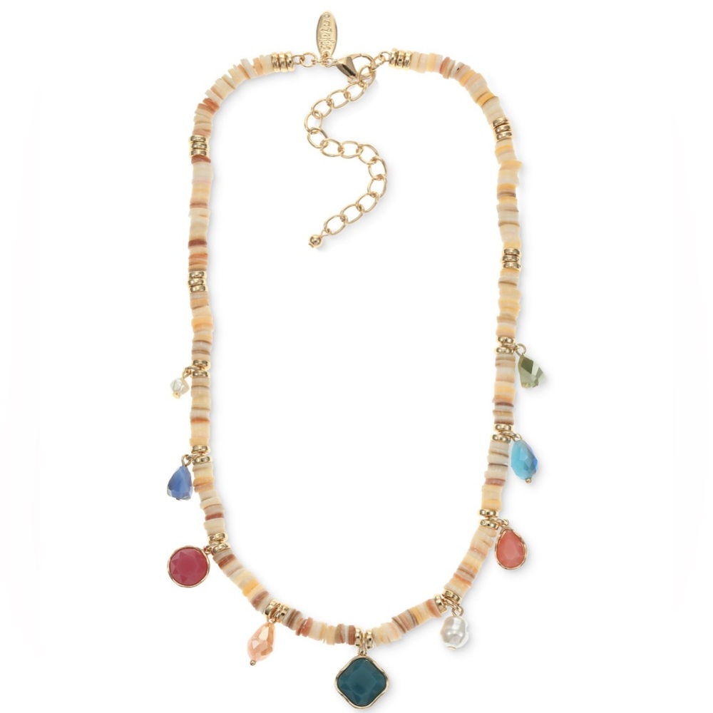 Gold-Tone Mixed Charm Beaded
Statement Necklace, 17" + 3" extender - Picture 12 of 12